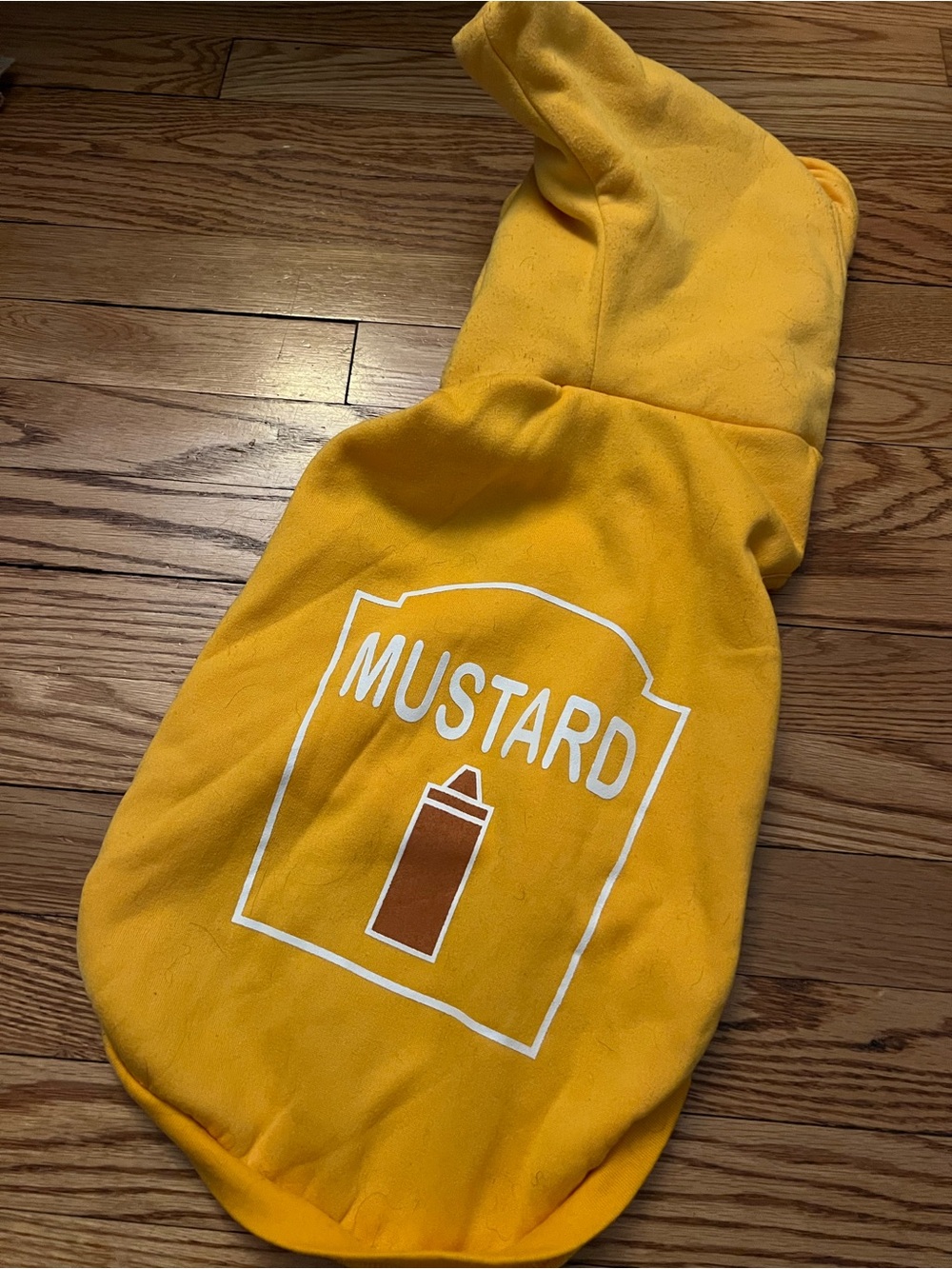 Medium Doggie 🐶 Mustard Graphic Yellow Pet Hoodie